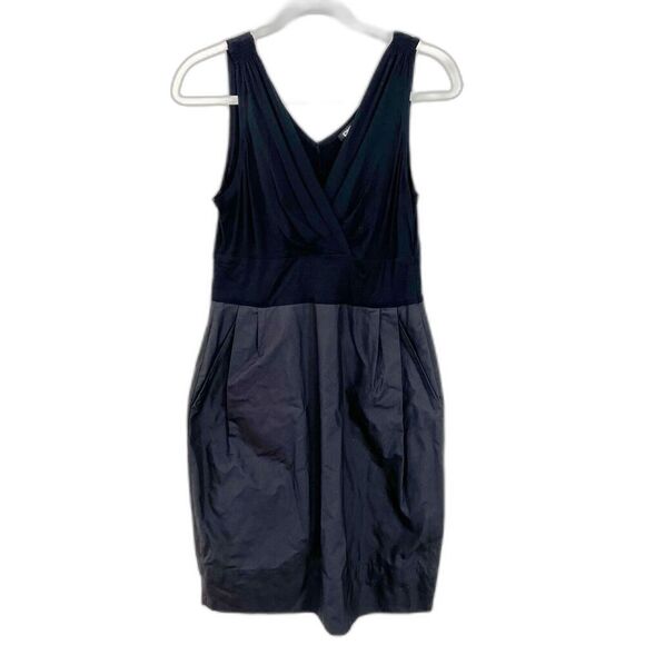 DKNY Womens Black Sleeveless Tulip Dress Sz 10 Knee Length Classy Minimalist Mix - Picture 1 of 13